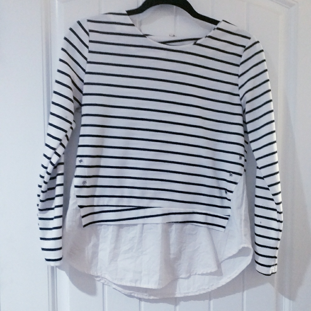 Long sleeve mock sweater dress shirt Sz S